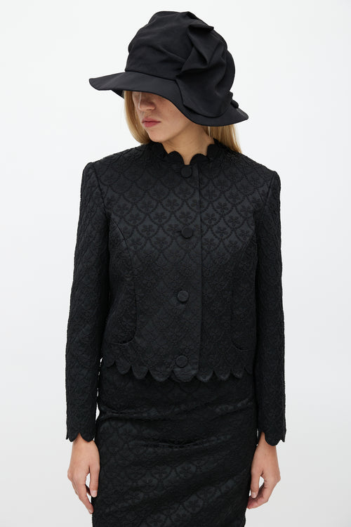 Simone Rocha Black Brocade Dress & Blazer Set