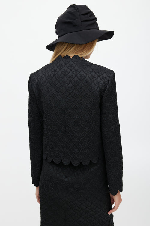 Simone Rocha Black Brocade Dress & Blazer Set