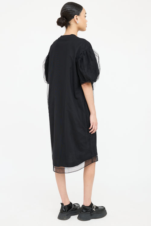 Simone Rocha Mesh Overlay Short Sleeve Dress
