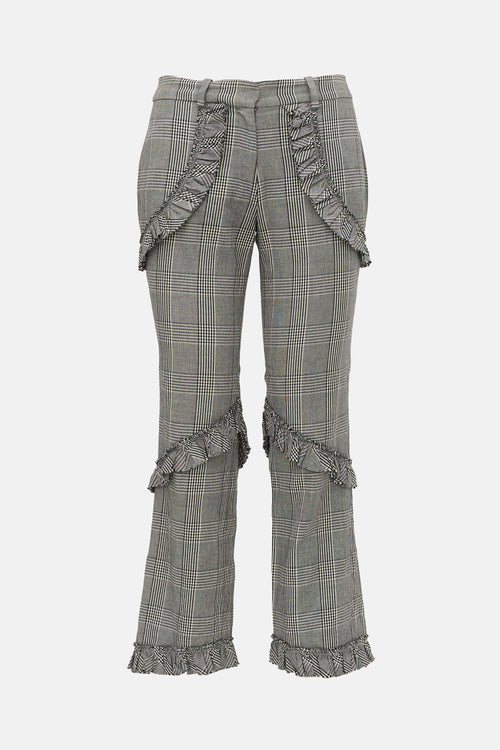 Simone Rocha Glen Check Ruffled Trouser