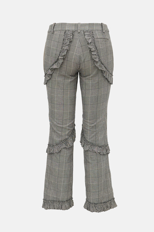 Simone Rocha Glen Check Ruffled Trouser