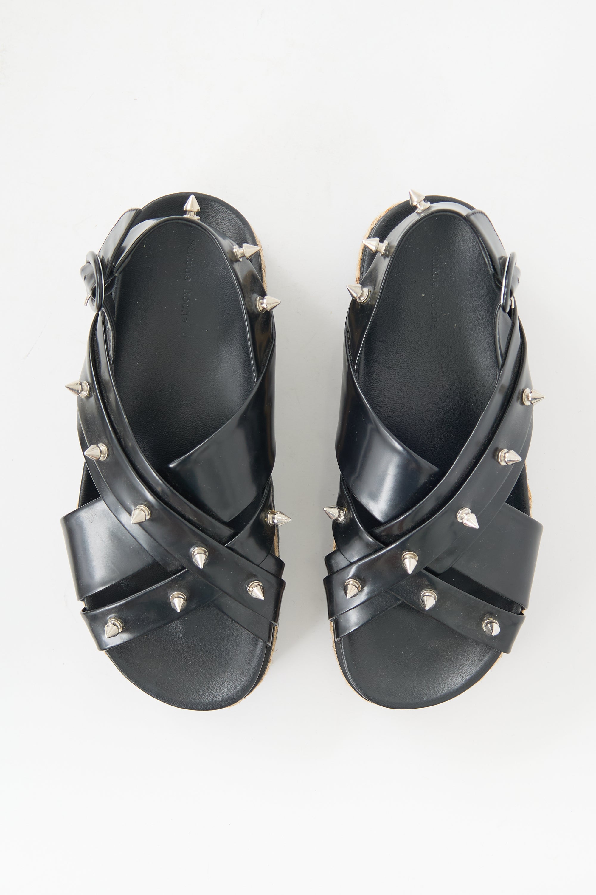 Simone Rocha Leather Stud Embellished Platform Sandal