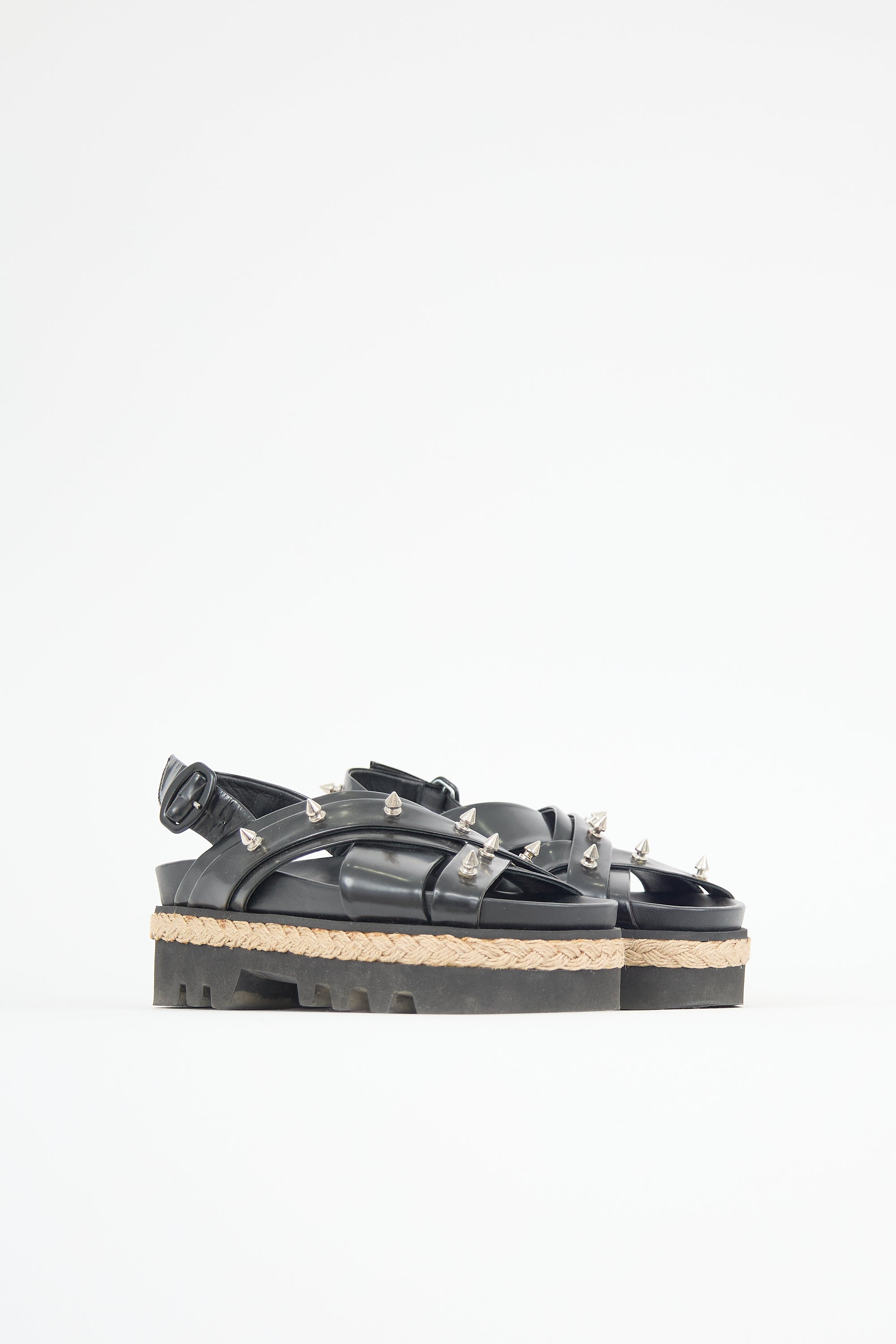 Simone Rocha Leather Stud Embellished Platform Sandal