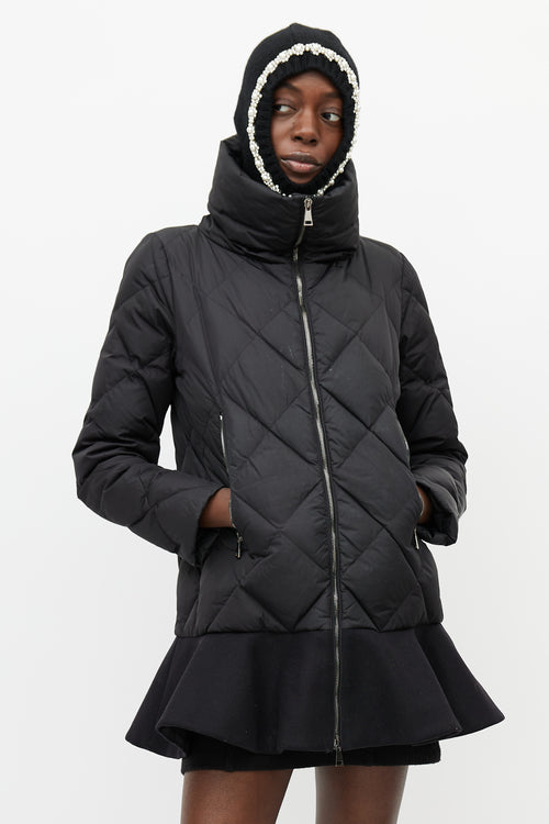 Simone Rocha X Moncler Black & Silver Wool Jewel Balaclava
