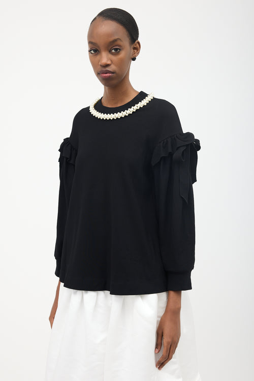 Simone Rocha Embellished Puff Sleeve Top
