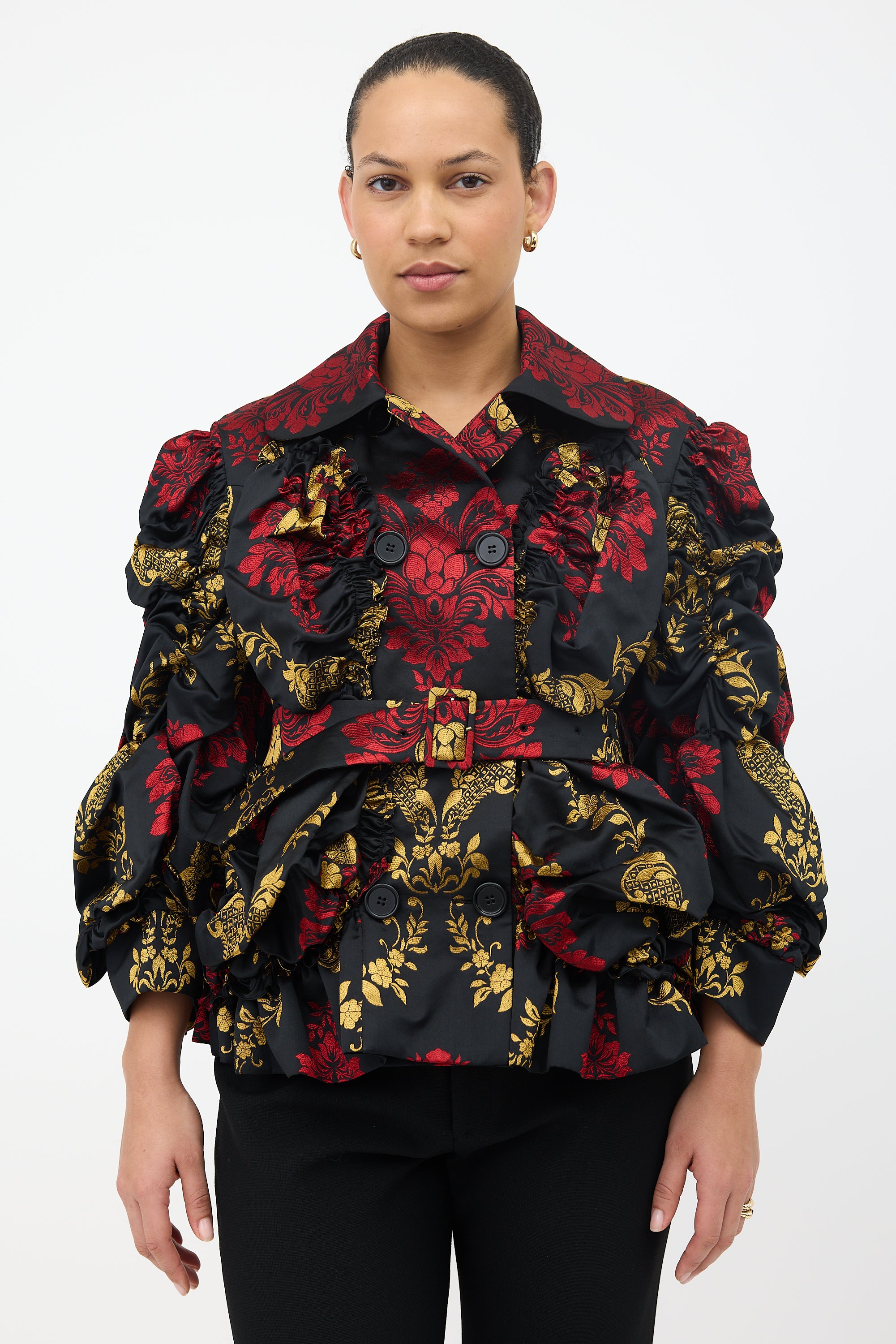 Simone Rocha FW 2019 Ruched Jacquard Jacket
