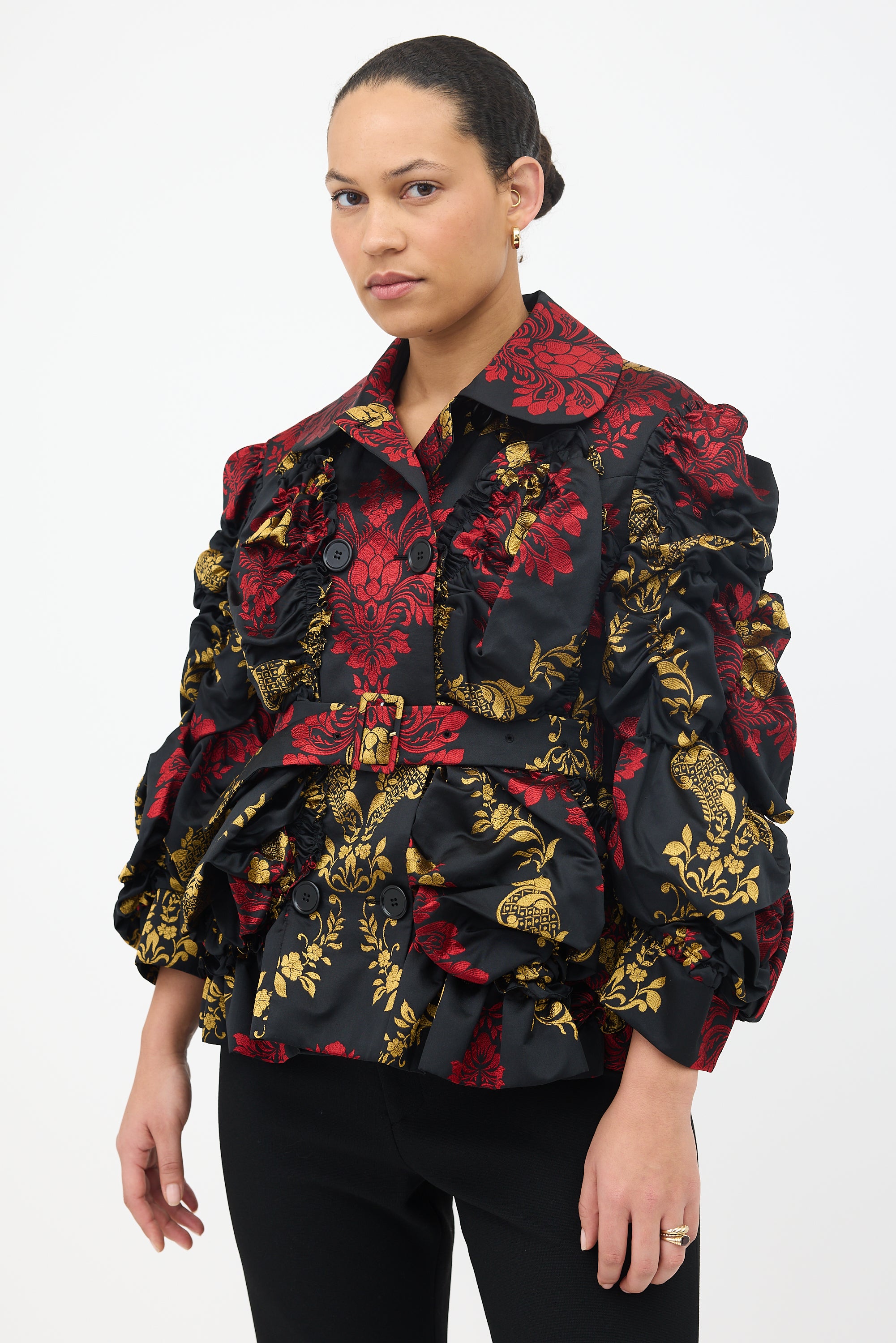 Simone Rocha FW 2019 Ruched Jacquard Jacket