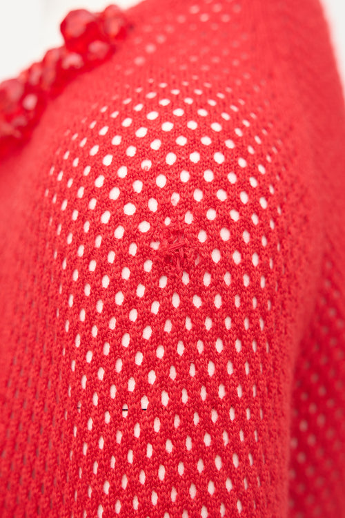 Simone Rocha Knit Mesh Embellished Sweater