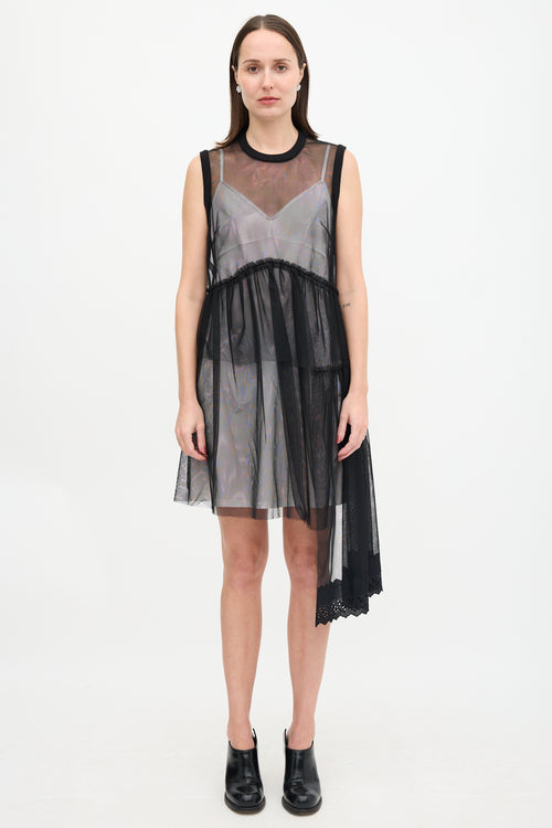 Simone Rocha Tulle Asymmetric Ruffle Dress