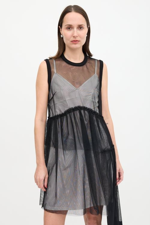 Simone Rocha Tulle Asymmetric Ruffle Dress