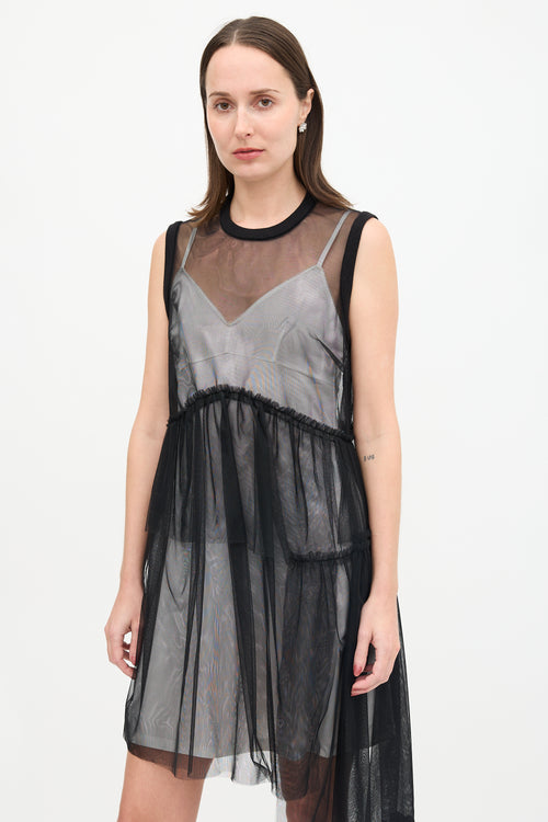 Simone Rocha Tulle Asymmetric Ruffle Dress
