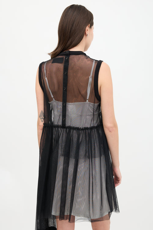 Simone Rocha Tulle Asymmetric Ruffle Dress