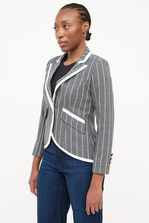 Smythe Stripe One Button Blazer