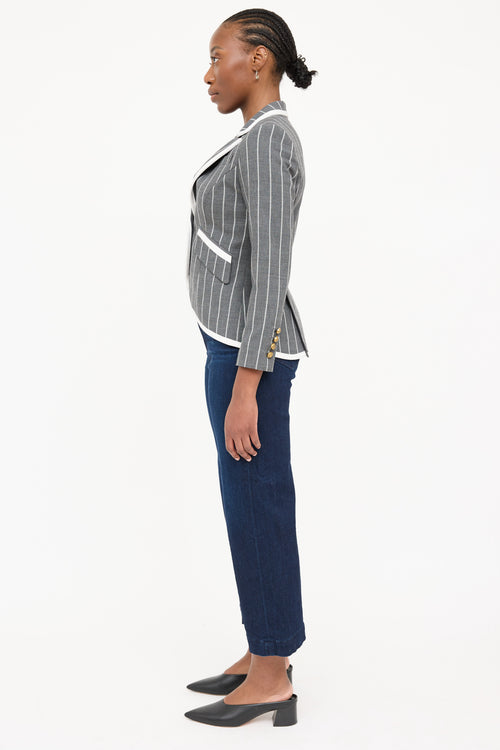 Smythe Stripe One Button Blazer