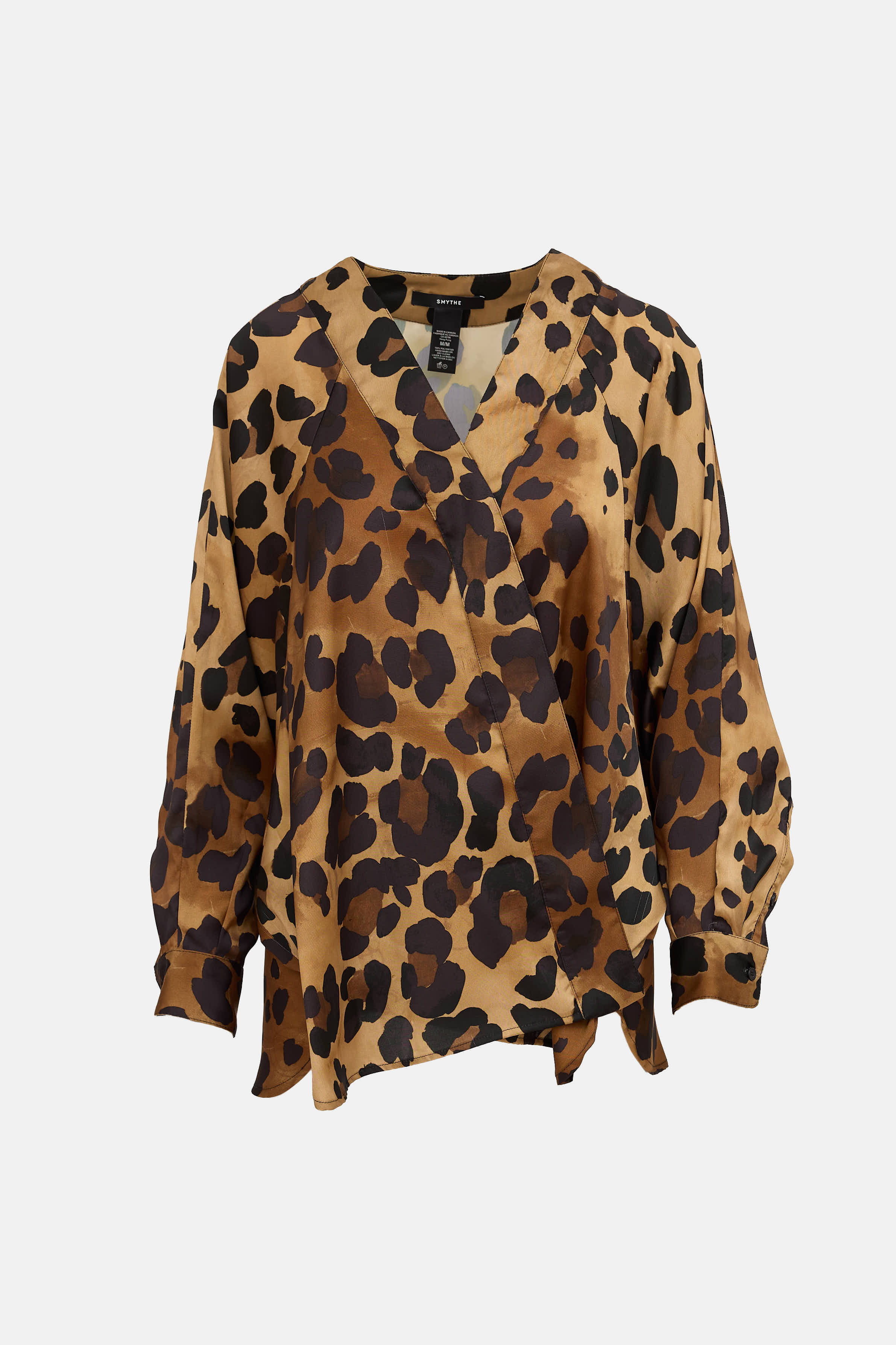 Satin Print Wrap Top