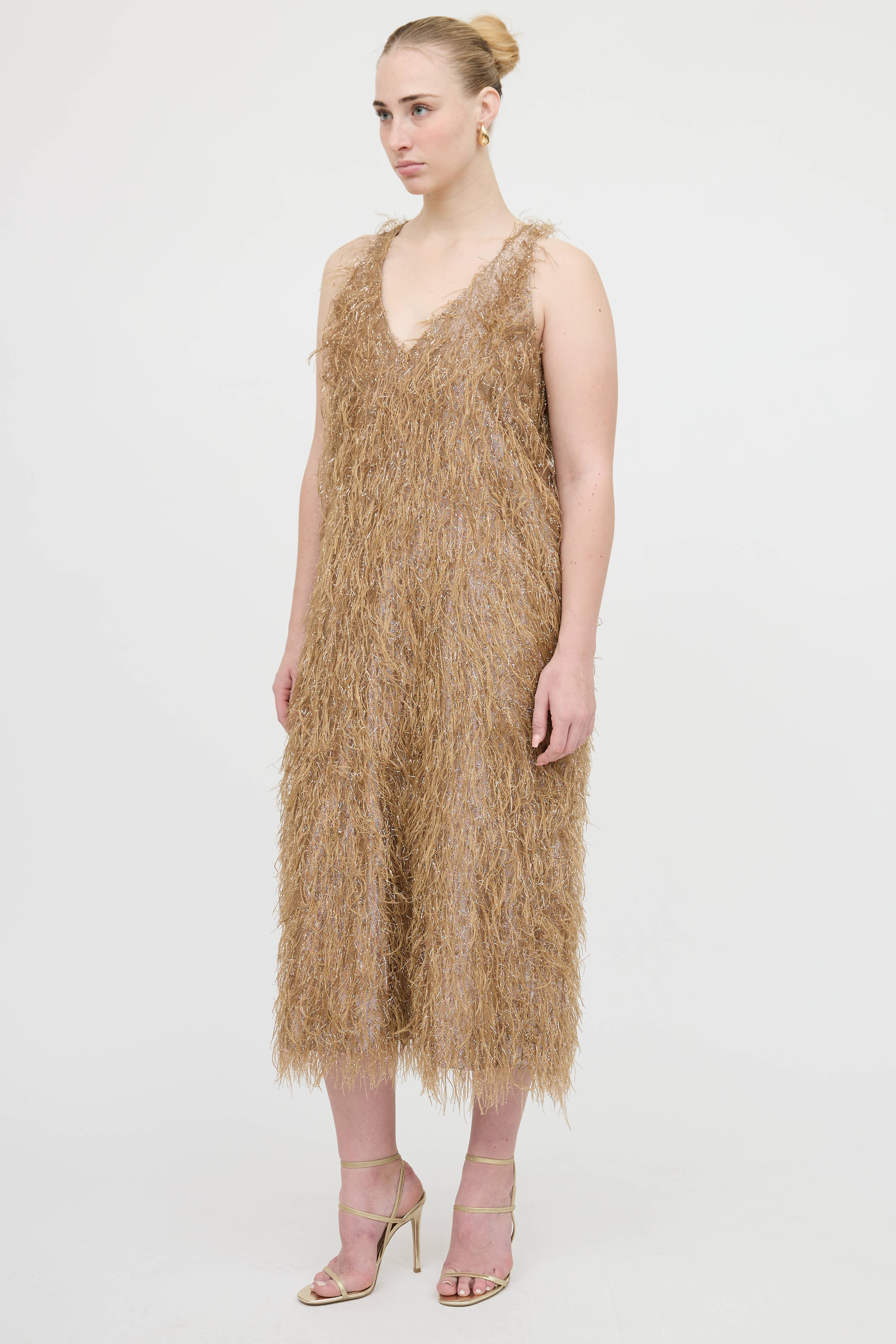 Smythe Metallic Feather Dress