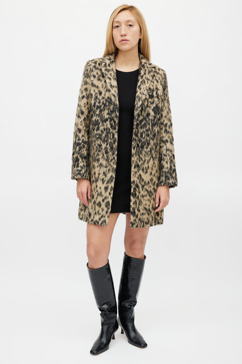Smythe Black & Beige Wool Blend Print Lab Coat
