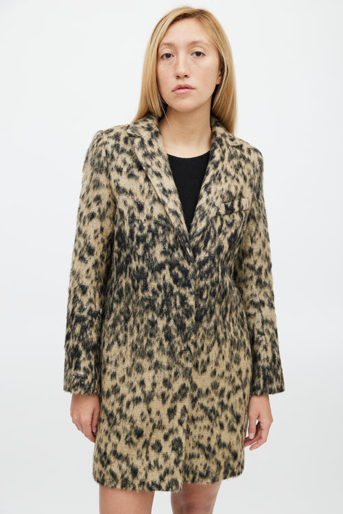 Smythe Black & Beige Wool Blend Print Lab Coat