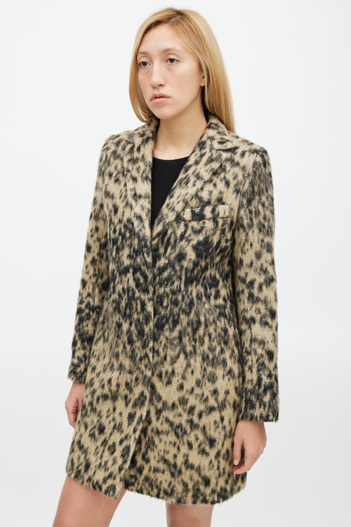 Smythe Black & Beige Wool Blend Print Lab Coat