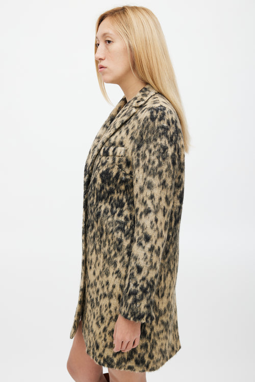 Smythe Black & Beige Wool Blend Print Lab Coat