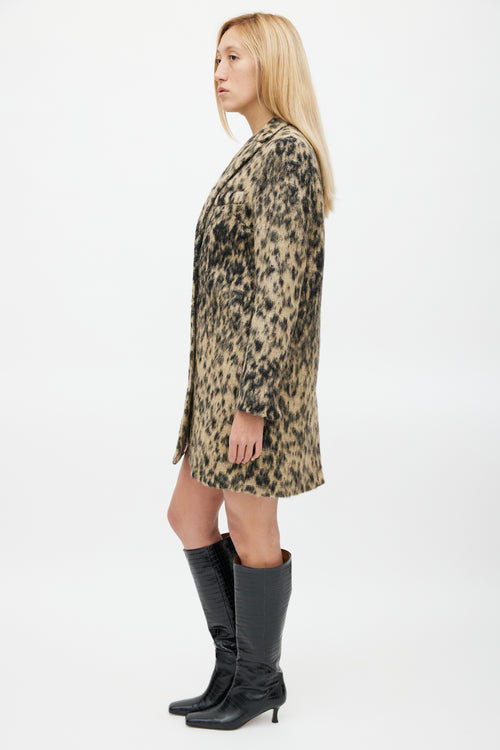 Smythe Black & Beige Wool Blend Print Lab Coat