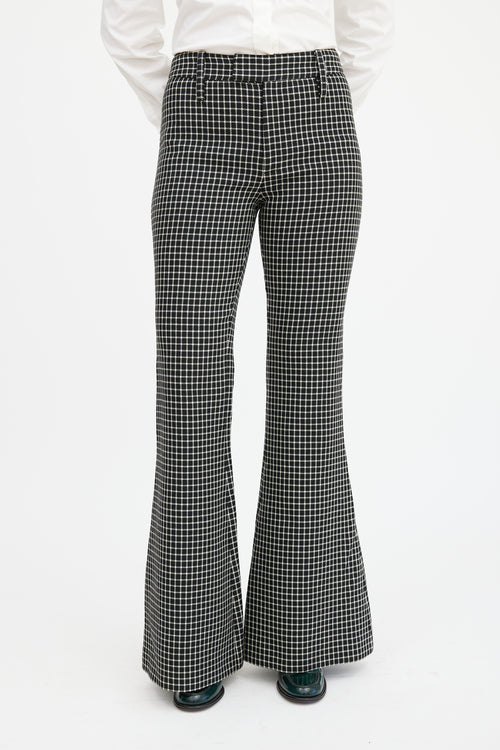 Smythe Black & Beige Wool Plaid Pant