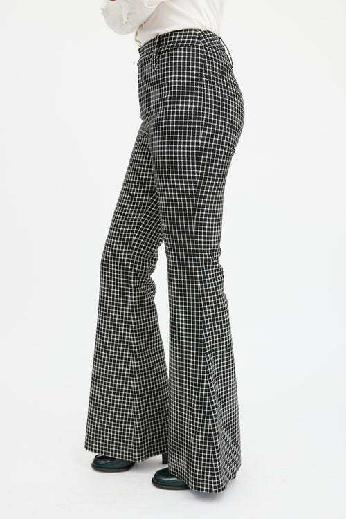 Smythe Black & Beige Wool Plaid Pant