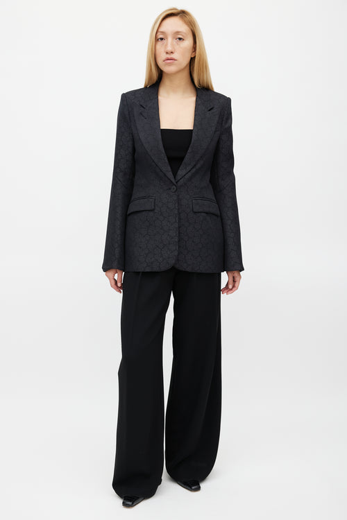 Smythe Floral Jacquard Peaked Lapel Blazer