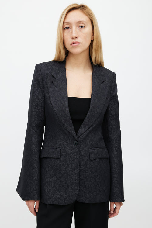 Smythe Floral Jacquard Peaked Lapel Blazer
