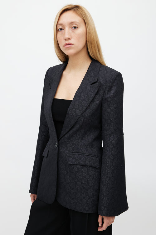 Smythe Floral Jacquard Peaked Lapel Blazer