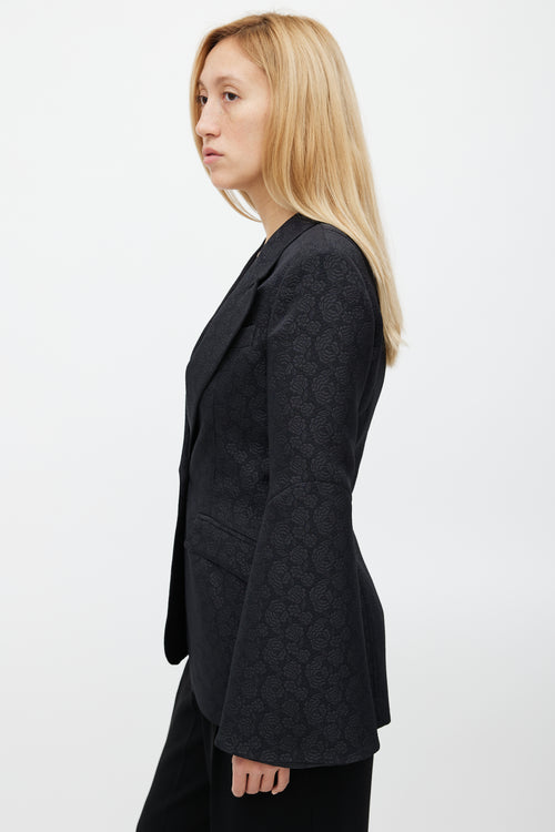 Smythe Floral Jacquard Peaked Lapel Blazer