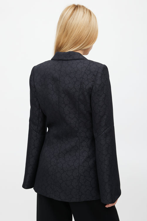 Smythe Floral Jacquard Peaked Lapel Blazer