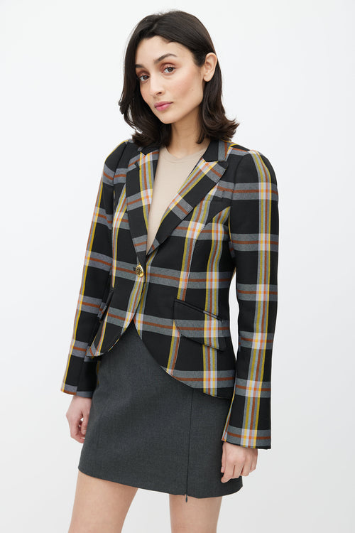 Smythe Check One Button Blazer
