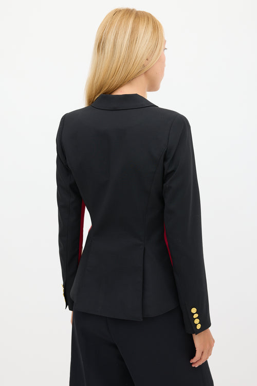 Smythe One Button Racing Stripe Blazer