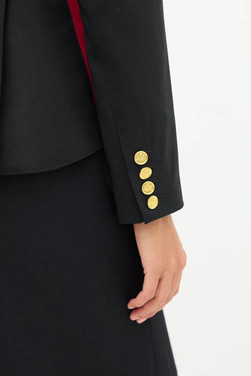 Smythe One Button Racing Stripe Blazer