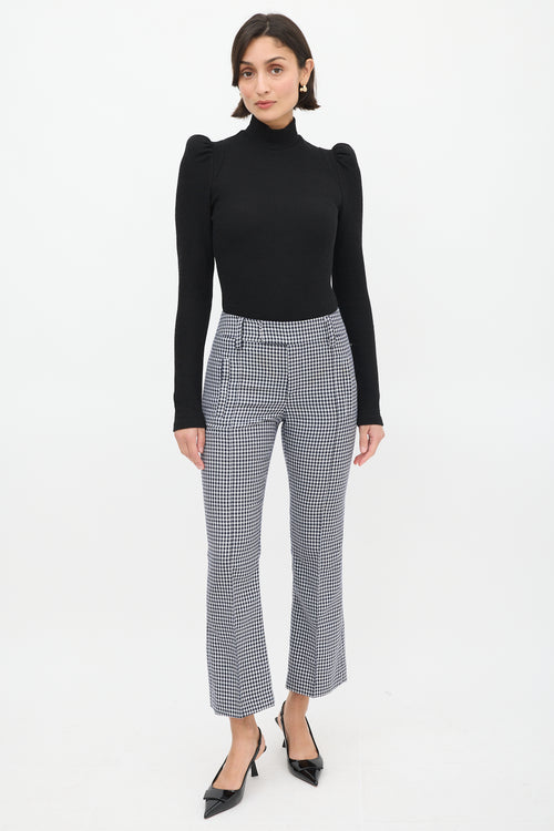 Smythe Black Puff Sleeve Mock Neck Top