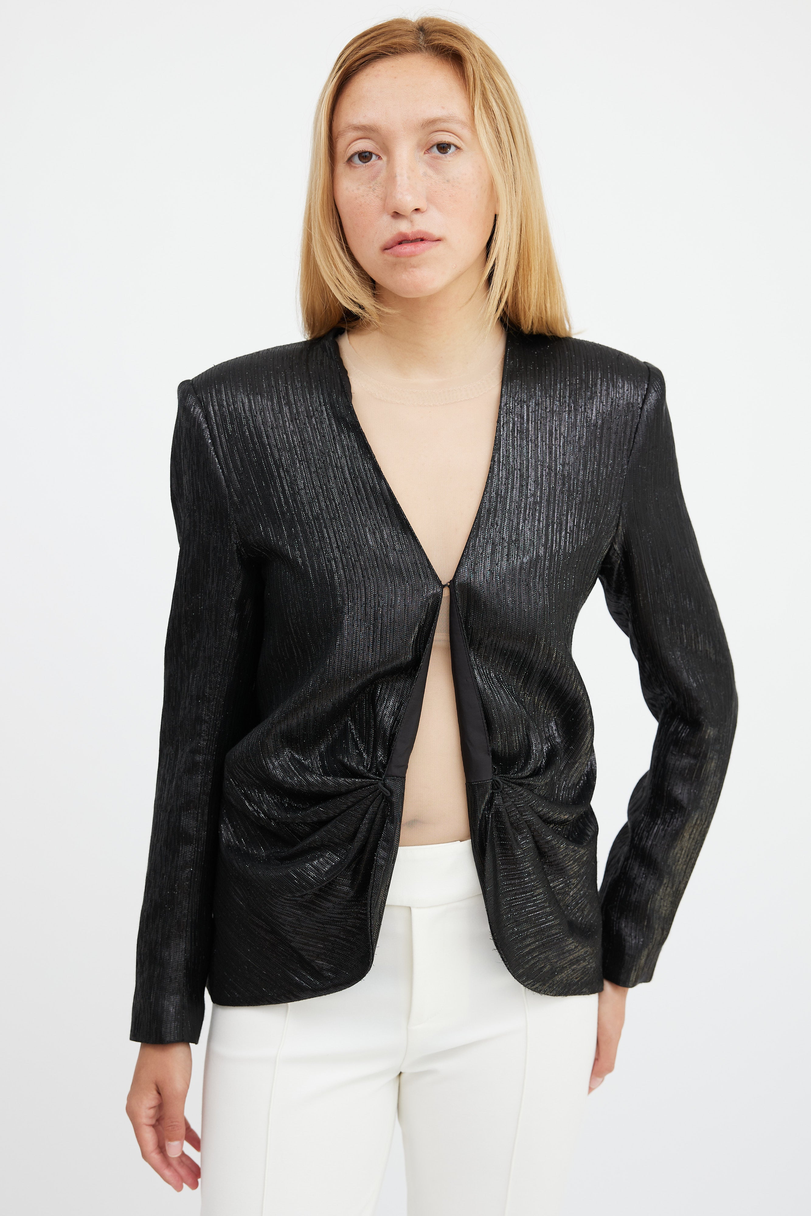 Smythe Lame Ruched Top