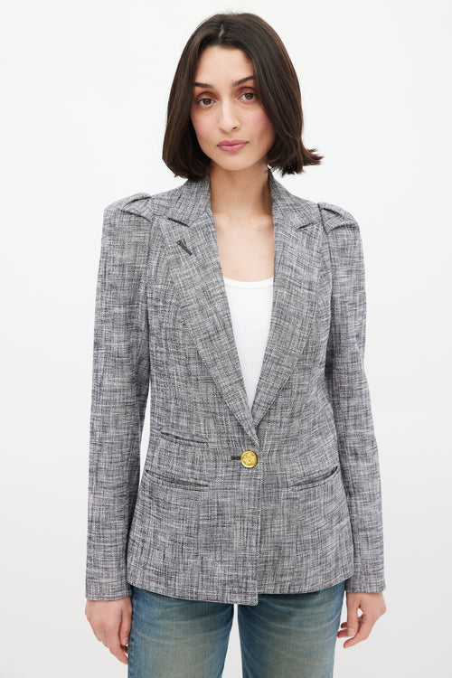 Smythe Crosshatch Box Pleat Blazer