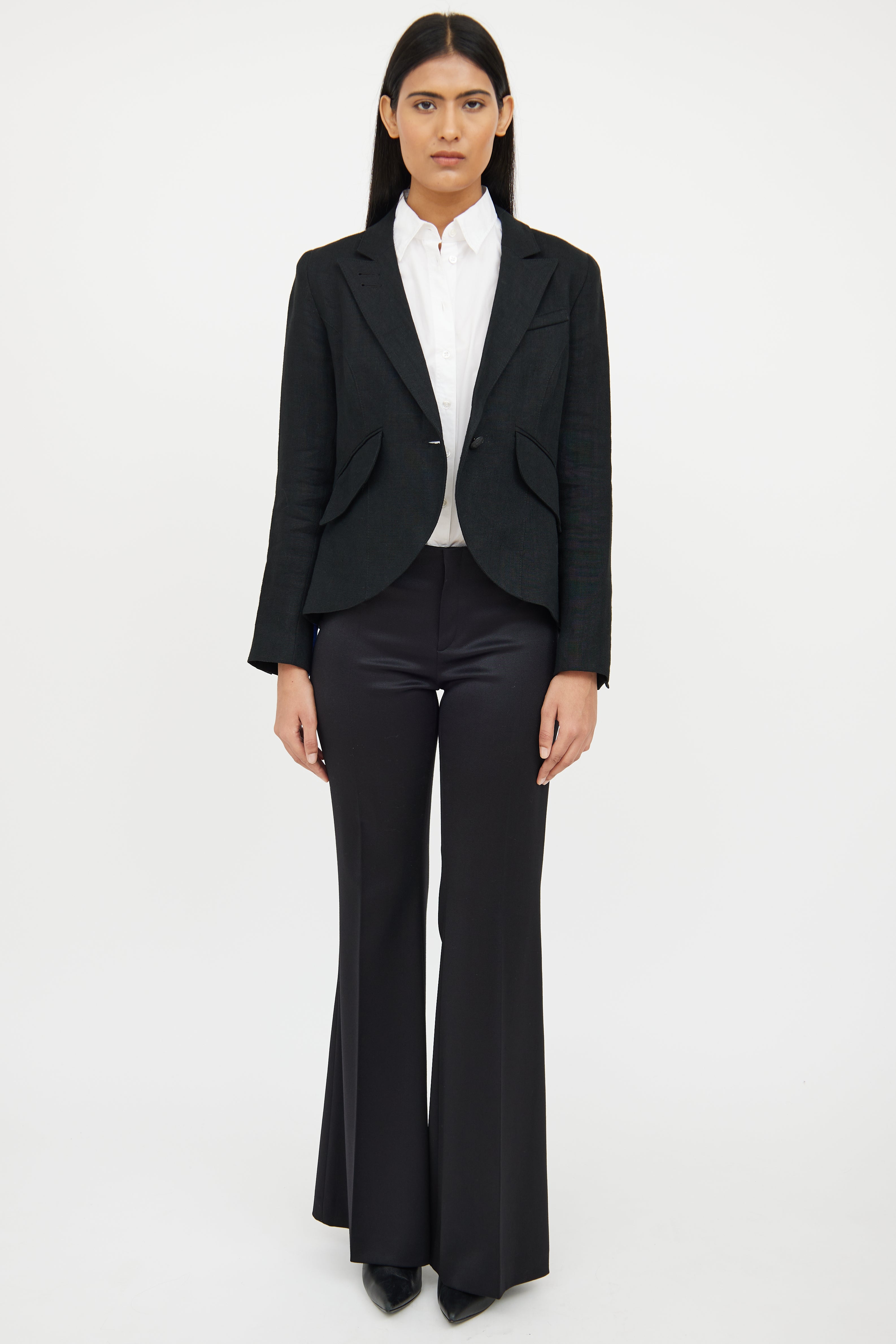Smythe One Button Tux Stripe Blazer