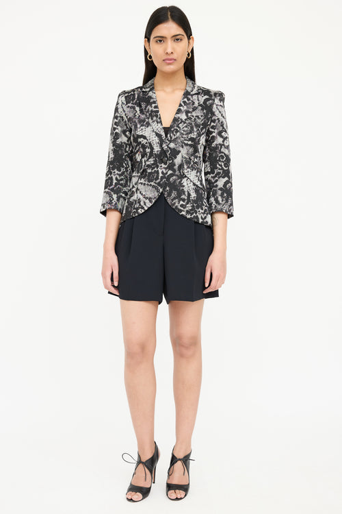 Smythe Printed One Button Blazer