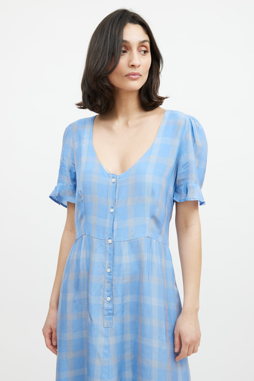 Smythe Blue & Beige Plaid Dress