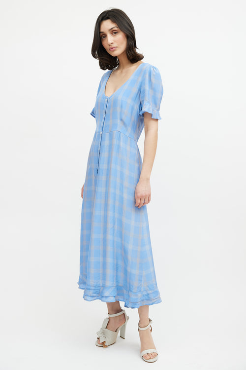 Smythe Blue & Beige Plaid Dress