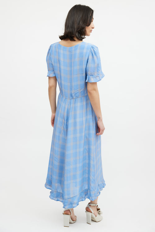 Smythe Blue & Beige Plaid Dress