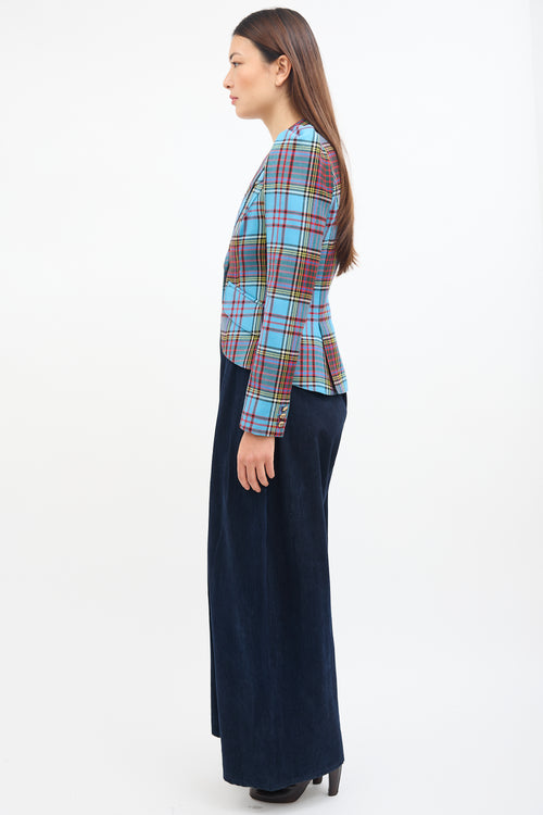 Smythe Tartan Pouf Sleeve Blazer