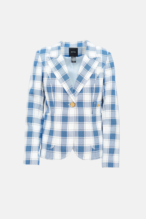 Plaid Single Button Blazer
