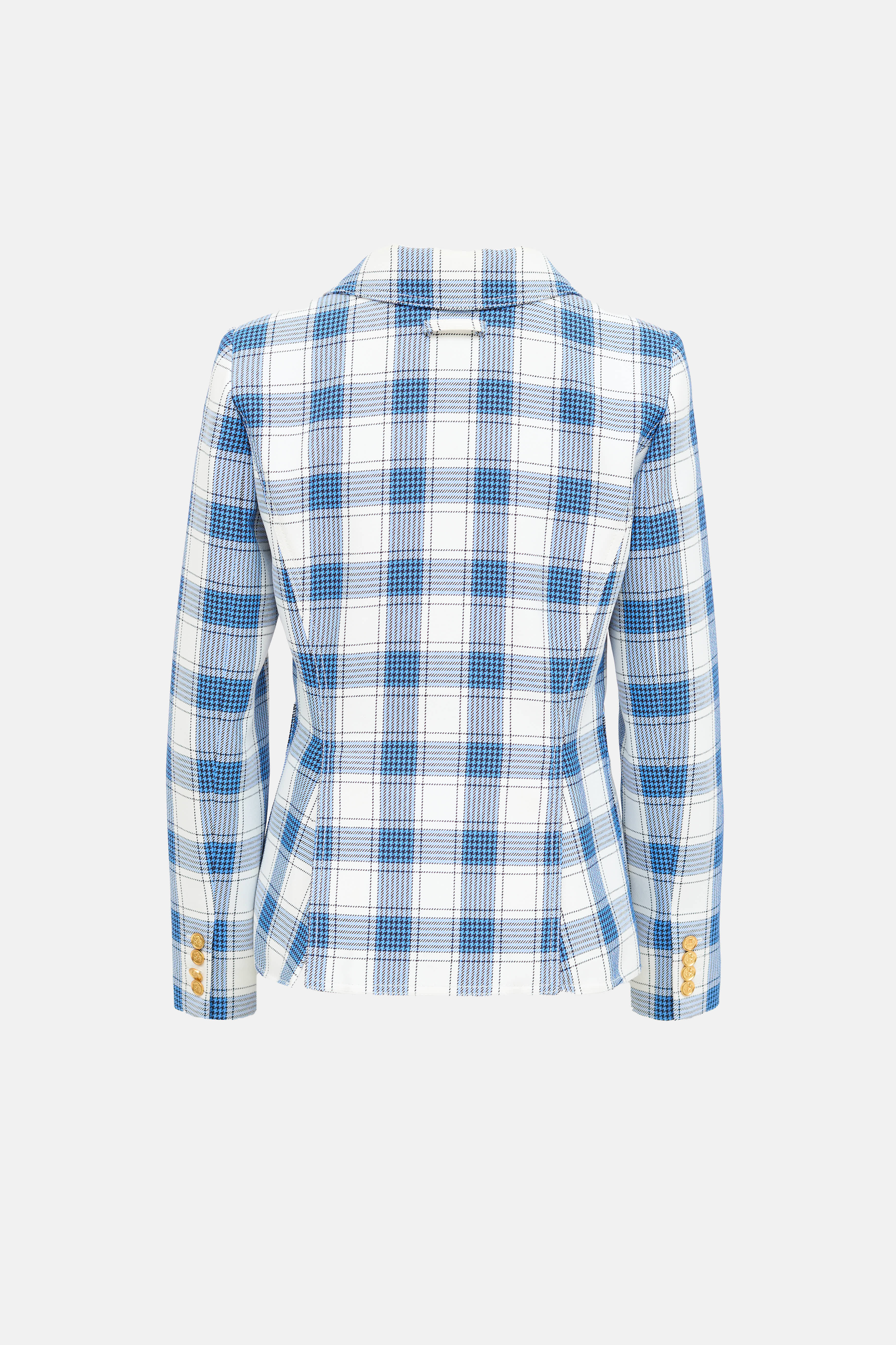 Plaid Single Button Blazer