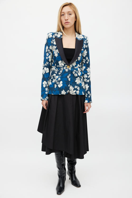 Smythe Floral Blocked Lapel Blazer