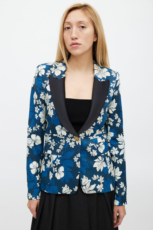 Smythe Floral Blocked Lapel Blazer