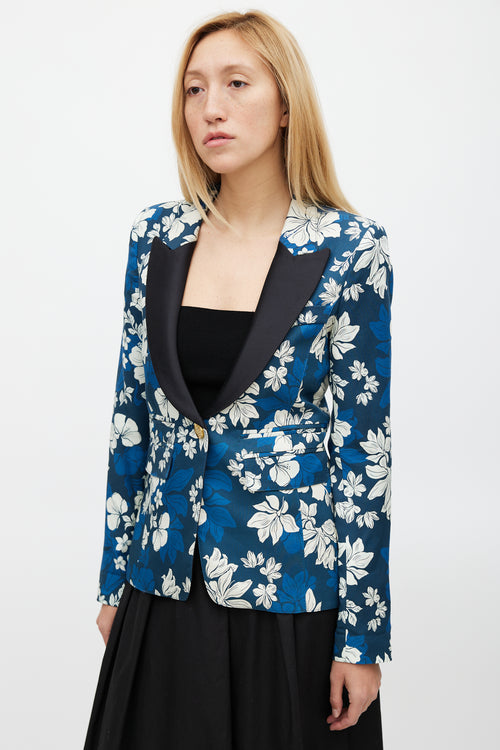 Smythe Floral Blocked Lapel Blazer