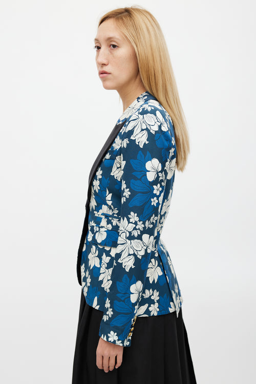 Smythe Floral Blocked Lapel Blazer